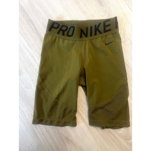 Nike Pro Women’s 8” Compression Shorts – XS Olive Green - Picture 2 of 5
